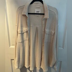 Aerie Button-up Waffle Knit Top